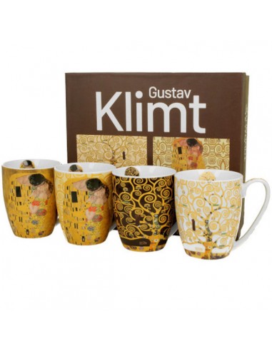 Set Gustav Klimt de cuatro tazas de porcelana DUO