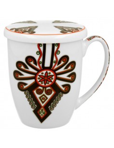 Taza Ornament de porcelana con filtro y tapa 350ml Cha Cult