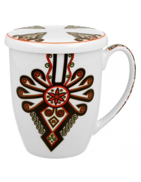 Taza Ornament de porcelana con filtro y tapa 350ml Cha Cult