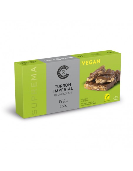 Turrón imperial de chocolate vegano 150g Castillo de Jijona