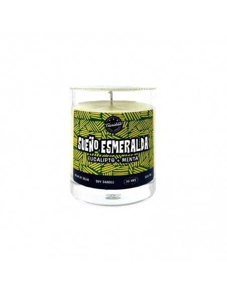 Vela vaso sueño esmeralda eucalipto y menta 200ml Trinidad
