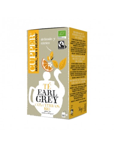 Té Earl Grey con cítricos Bio 20 bolsitas Cupper