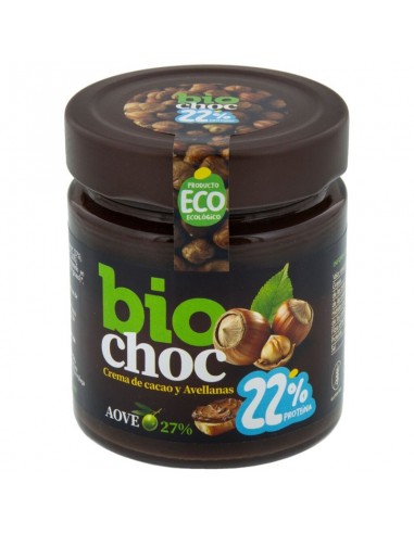 Crema de cacao y avellanas 22% proteína Bio 200g Biochoc