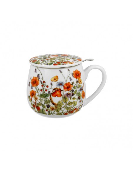 Taza Sikori de porcelana con filtro y tapa 400ml DUO