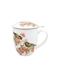 Taza Sikori de porcelana con filtro y tapa 400ml DUO