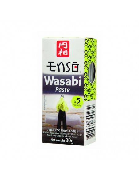 Caja de pasta de wasabi Enso con cinco sobres de 6 g
