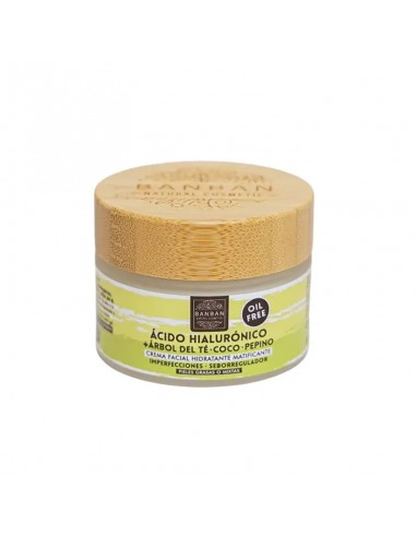 Crema facial de árbol del té y ácido hialurónico 50 ml Banban en tarro