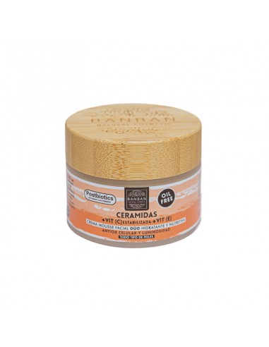 Crema mousse facial Dúo con ceramidas y vitamina C 50 ml Banban en tarro