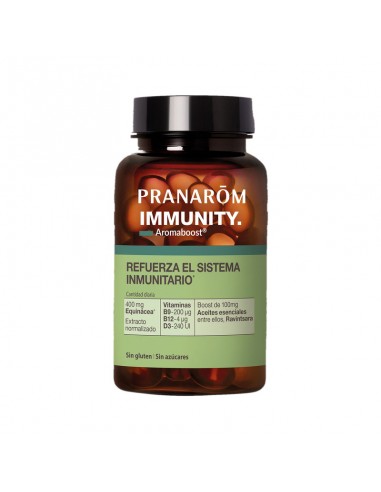 Frasco de Aromaboost Immunity de Pranarom, 60 cápsulas