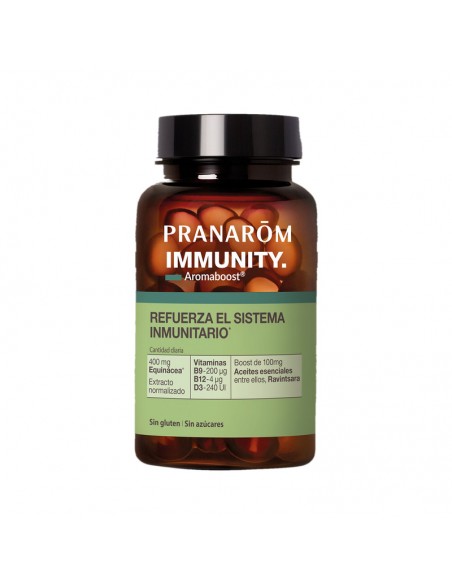 Frasco de Aromaboost Immunity de Pranarom, 60 cápsulas