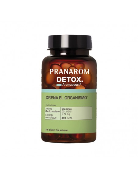 Frasco de Aromaboost Detox de Pranarom, 60 cápsulas