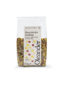 Bolsa de aros tricolor andinos de arroz y quinoa Bio Oleander de 500 g