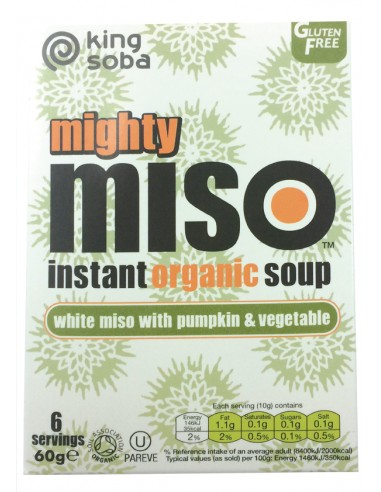 Sopa de miso con calabaza y verduras...