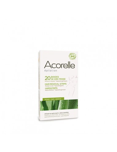 Bandas cera fría-facial 20ud Acorelle